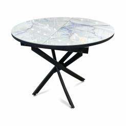 Стол обеденный "Loft круглый раздвижной" со стеклом