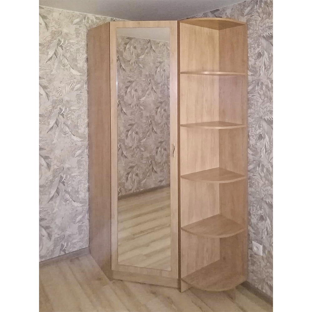 Шкаф распашной угловой с зеркалом
